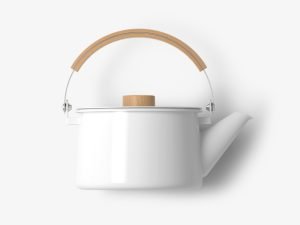 White porcelain teapot