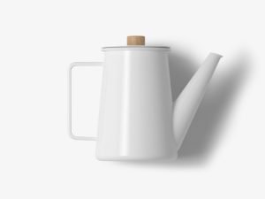 White porcelain teapot